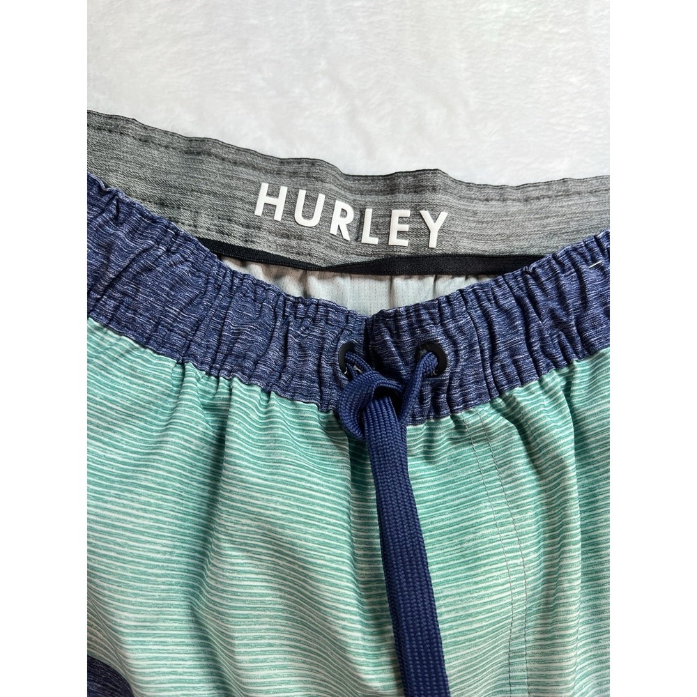 Hurley Swim Trunks Mens 2XL XXL Green/Blue Bathing Suit Board Shorts Stretch - Picture 3 of 11